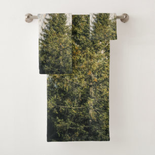 Winter forest trees #19 bath towel set