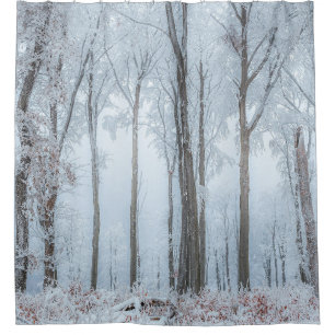 Winter forest trees #21 shower curtain