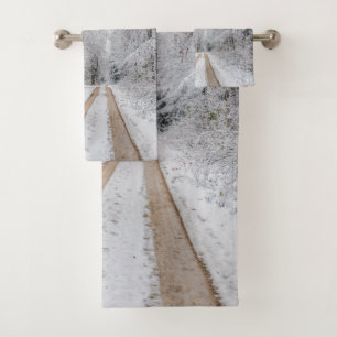 Winter forest trees #22 bath towel set
