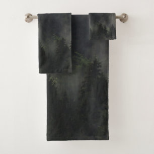 Winter forest trees #6 bath towel set
