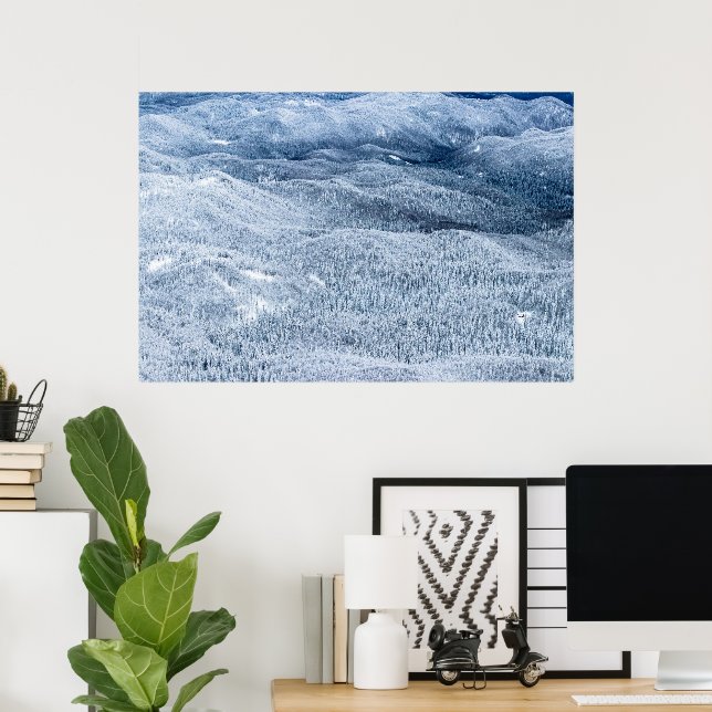 Winter forest under deep snow poster (Home Office)