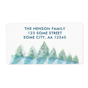 Winter Forest Watercolor Christmas Return Address