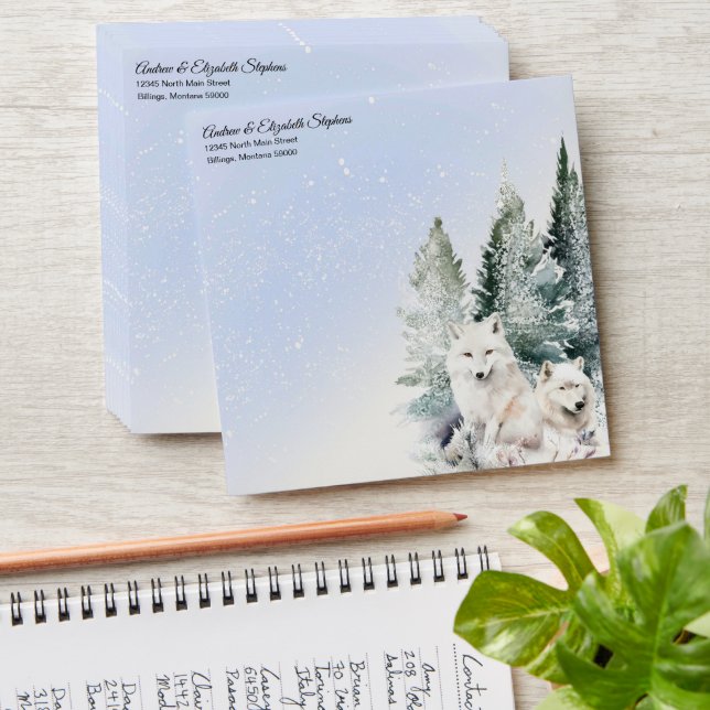 Winter Forest Watercolor Envelope (Stacked)