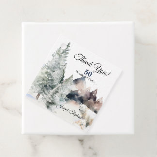 Winter Forest Watercolor Favor Tags