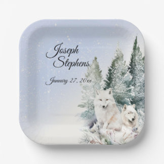 Winter Forest Watercolor Paper Plate