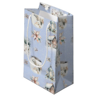 Winter Forest Watercolor Pattern Gift Bag