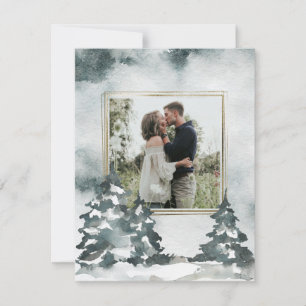 Winter Forest Watercolor   Photo Save The Date