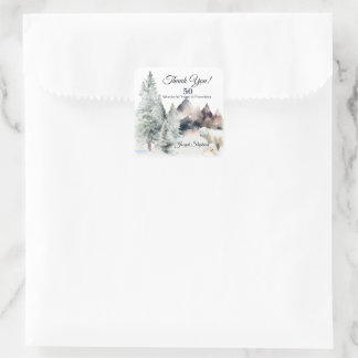 Winter Forest Watercolor Sticker