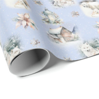 Winter Forest Watercolor Wrapping Paper