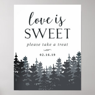 Winter Forest Wedding Dessert Table Sign