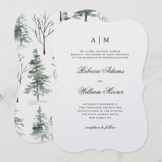 Winter Forest | Wedding Invitation (Front/Back)