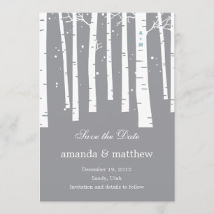Winter Forest Wedding Save The Date Cards
