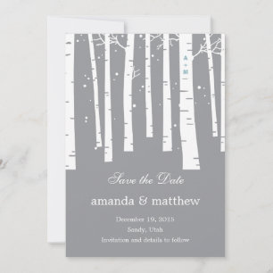 Winter Forest Wedding Save The Date Cards