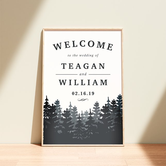 Winter Forest Wedding Welcome Poster (Creator Uploaded)
