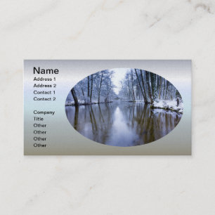 Winter Forest with Beautiful Stream Business Card