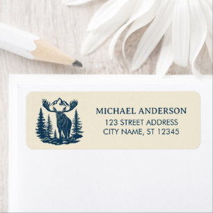 Winter Forest Woodland Moose  Return Address