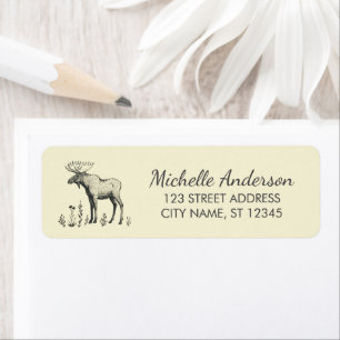 Winter Forest Woodland Moose Return Address