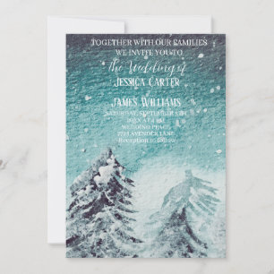 Winter Forest Woodland Pine Trees Wedding Invitation