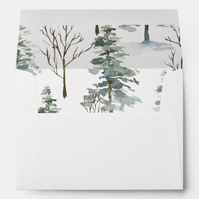 Winter Forest | Woodland Wedding Envelope (Back (Bottom))