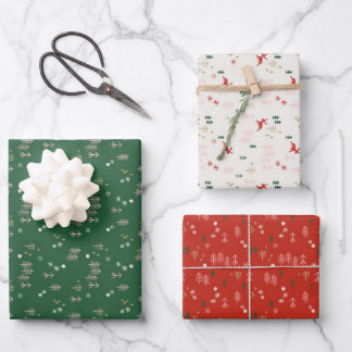 Winter forest wrapping paper sheet