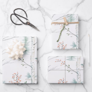 Winter Forest Wrapping Paper Sheet