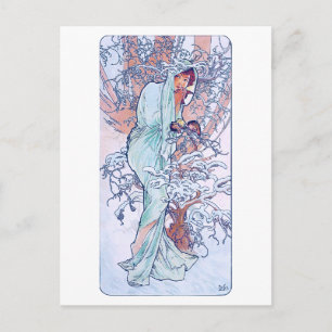 Winter (Four Seasons), Alphonse Mucha Postcard