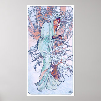 Winter (Four Seasons), Alphonse Mucha Poster