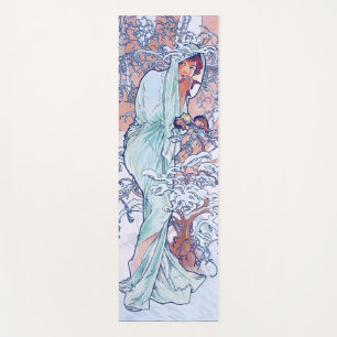 Winter (Four Seasons), Alphonse Mucha Yoga Mat