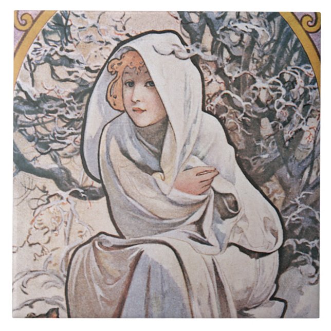 Winter (Four Seasons), Mucha Tile (Front)