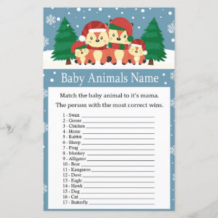 Winter fox Baby Animals Name Game baby shower