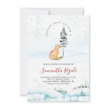 Winter Fox Bridal Shower Invitations