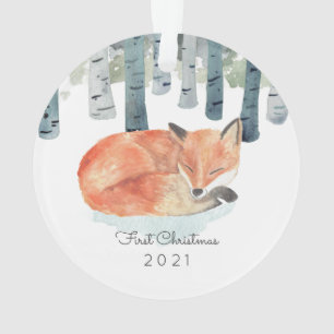 Winter Fox Ceramic Ornament