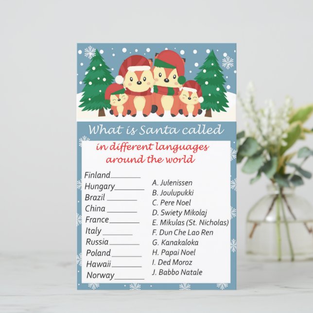 Winter fox christmas around the world game (Standing Front)