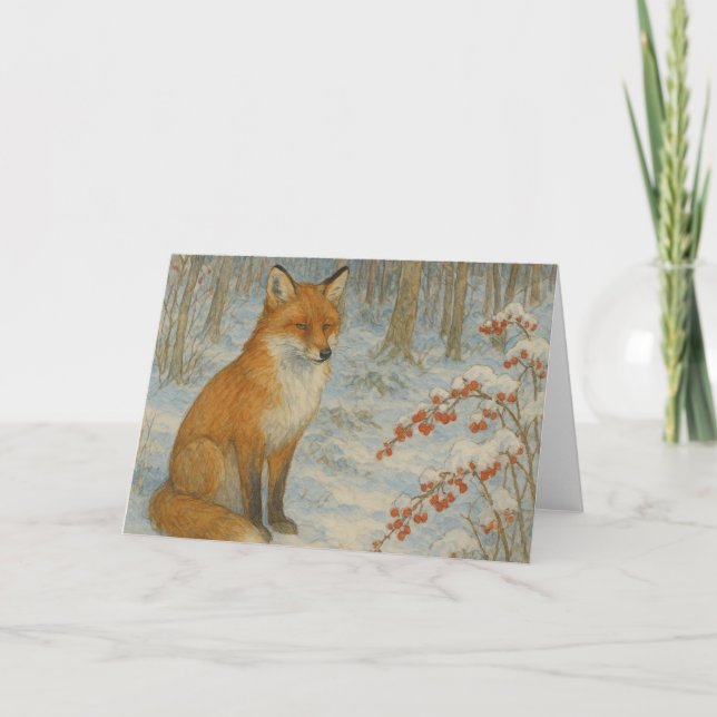 Winter Fox Christmas  Card (Front)