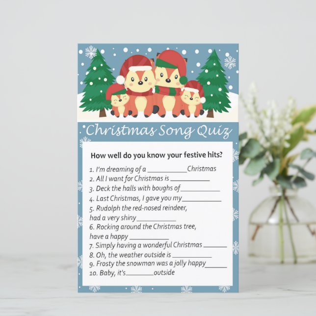 Winter fox christmas song quiz game (Standing Front)