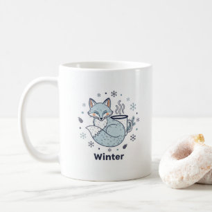 Winter Fox Coffee Mug – Cute Snowflake Ceramic Mug