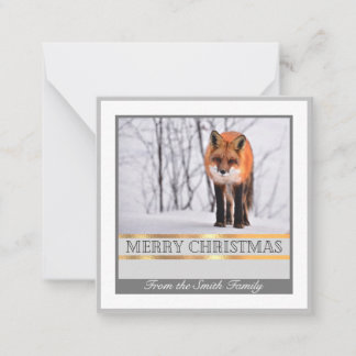 Winter Fox Family Greetings Card