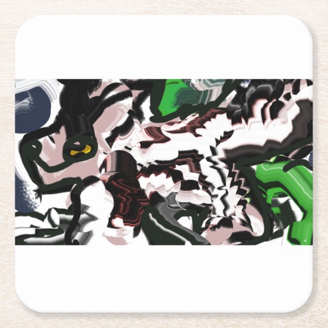 Winter fox have joy square paper coaster (Front)