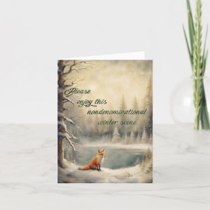 Winter fox Nondenominational Greeting for Heathens Card