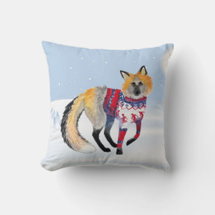 Winter Fox Throw Pillow