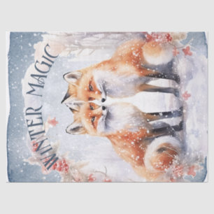 Winter Fox Watercolor Winter Magic Tissue Paper