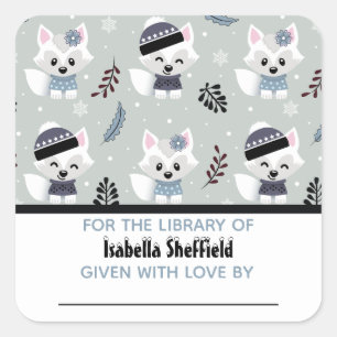 Winter Foxes Square Sticker
