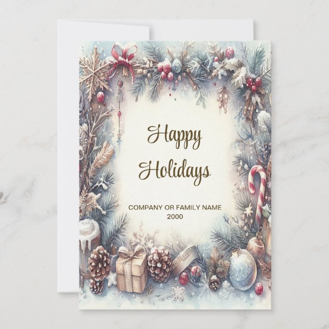 Winter Frame Holiday Christmas Card (Front)