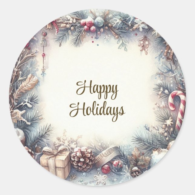 Winter Frame Holiday Sticker (Front)