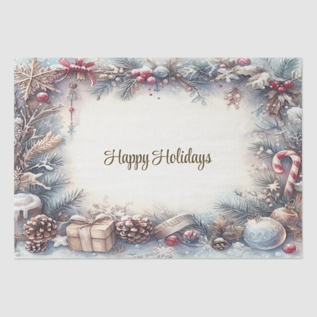Winter Frame Holiday Tissue Paper (Front)