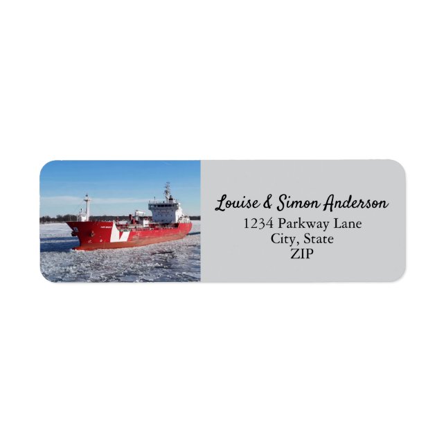 Winter Freighter Iver Bright Great Lakes Address (Front)