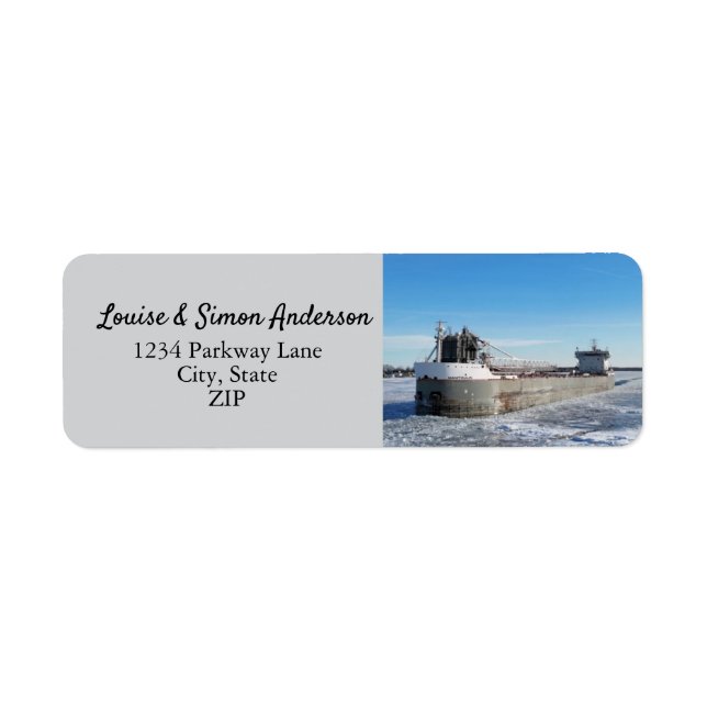 Winter Freighter Manitoulin Great Lakes Address (Front)