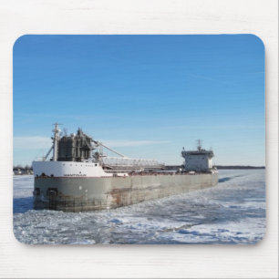 Winter Freighter Manitoulin Great Lakes Ship Mouse Mat