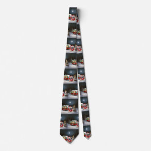 Winter French Bulldog Caravan Christmas Adventure  Tie