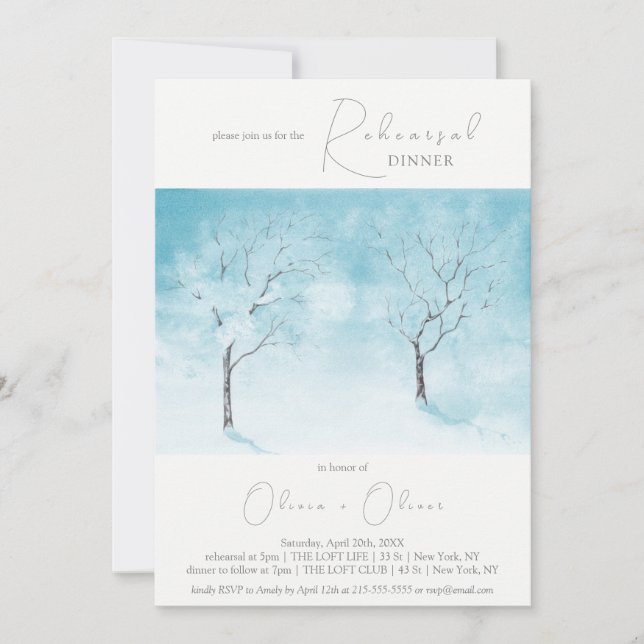 Winter Freshness Rehearsal Dinner  Invitation (Front)